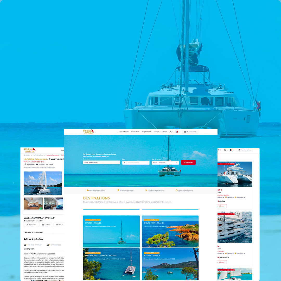 Création site web réservation bateau
